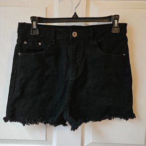 Black Denim High Waist Shorts Size Large